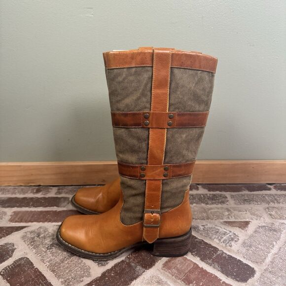DURANGO World Traveler Women's Wellington Boot Size 6M Pull On Canvas &‎ Leather - Picture 4 of 16